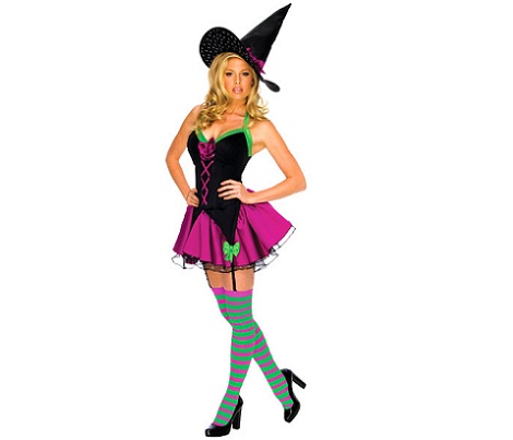 disfraces Halloween sexys mujer bruja colores
