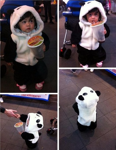 disfraz de oso panda casero