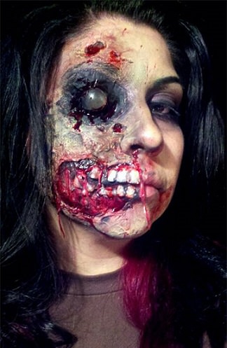 los disfraces más terroríficos de halloween zombie dientes