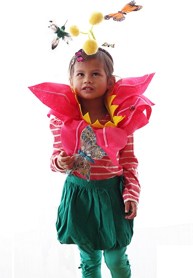 cómo hacer un disfraz de flor para niños